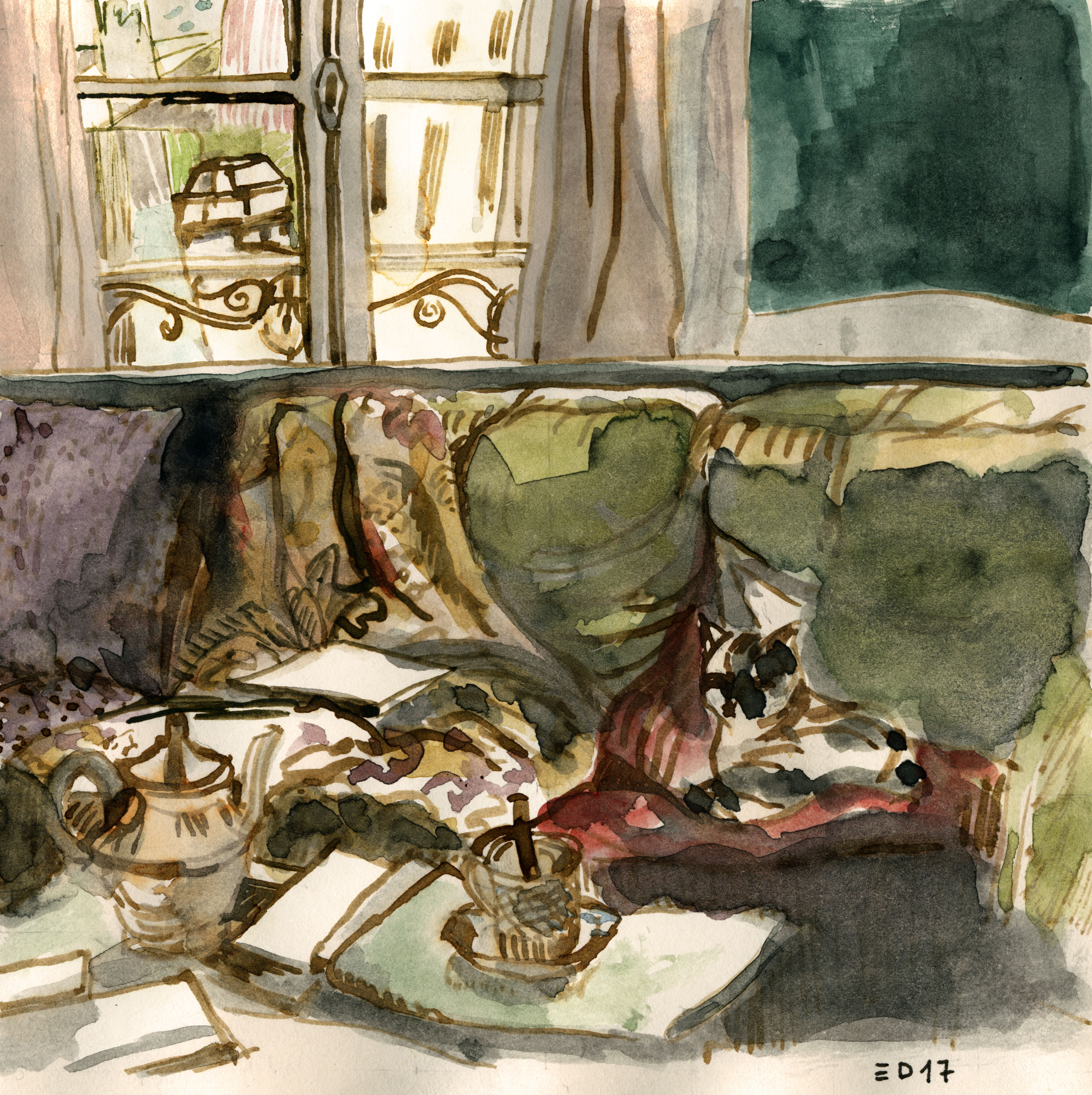 255 Interno con gatto 2017